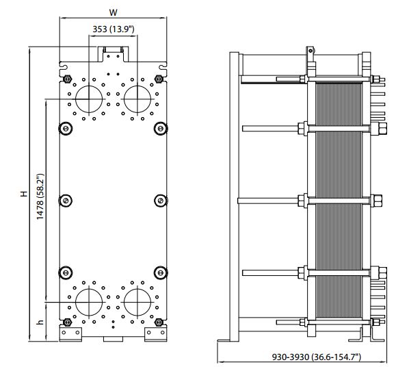 ALFA LAVAL, IndustrialLine HEAT EXCHANGER, T20 drawing