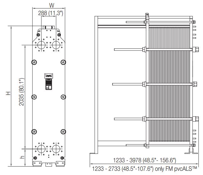 ALFA LAVAL, IndustrialLine HEAT EXCHANGER, TL15 drawing