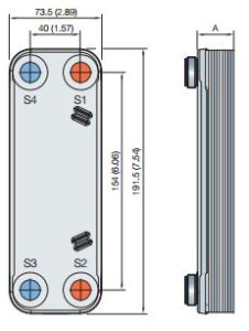 ALFA LAVAL, CB HEAT EXCHANGER, CB10-CBH10 drawing
