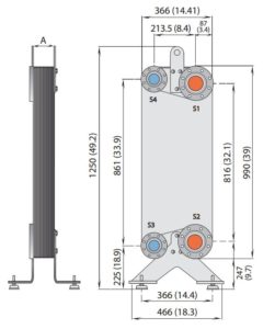 ALFA LAVAL, CB HEAT EXCHANGER, CB300-CBH300 drawing