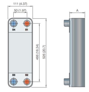 ALFA LAVAL, CB HEAT EXCHANGER, CBXP52 drawing