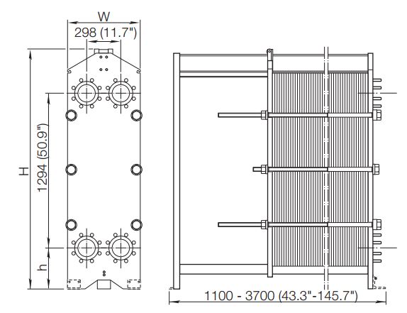 ALFA LAVAL, IndustrialLine HEAT EXCHANGER, M15 drawing