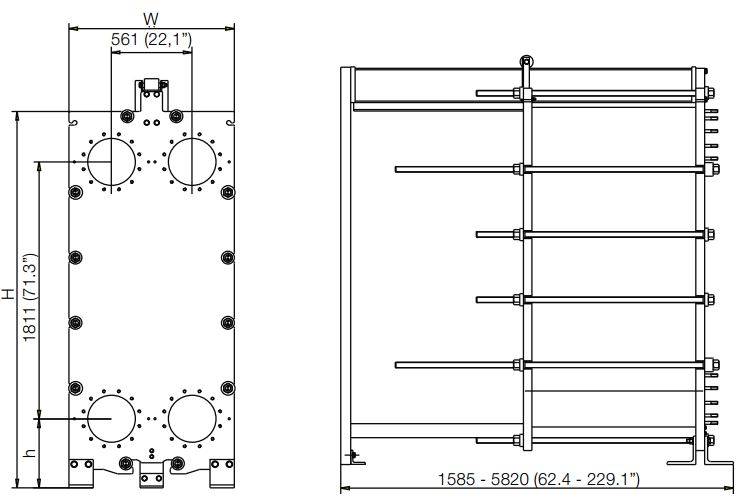 ALFA LAVAL, IndustrialLine HEAT EXCHANGER, MA30 drawing