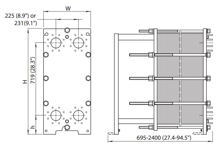 ALFA LAVAL, IndustrialLine HEAT EXCHANGER, T8 drawing