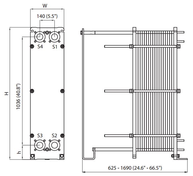 ALFA LAVAL, IndustrialLine HEAT EXCHANGER, TL6 drawing