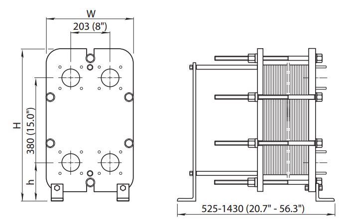 ALFA LAVAL, IndustrialLine HEAT EXCHANGER, TS6 drawing