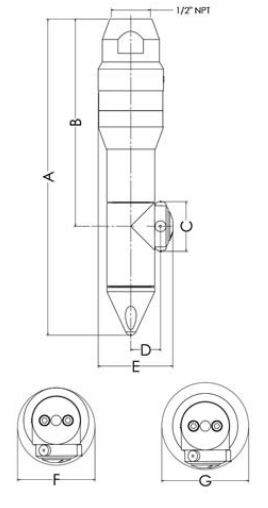 Alfa Laval Rotary Jet Heads - Barrel, Drum, IBC - GJ 7 Dimensions